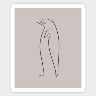 Line Art Penguin Silhouette Sticker